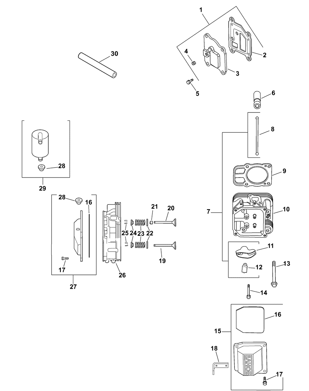 Kohler Cv670-0013 Head Valve Breather Diagram and Parts List for ENFORCER48 53AH3AGN050-22HP Cub Cadet Lawn Tractor